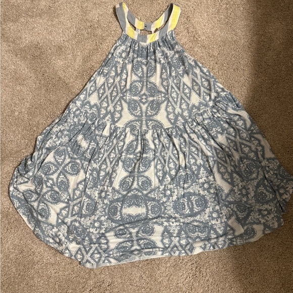 Free People Gray Blue and White Patterned Halter Tank - Picture 2 of 6